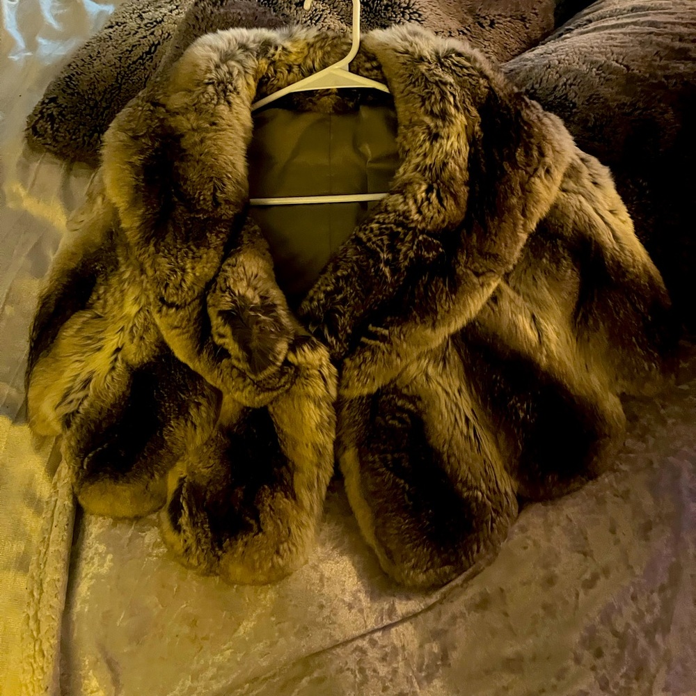 Chinchilla fur shrug/ fur cape